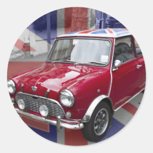 British Classic Mini car Ronde Sticker