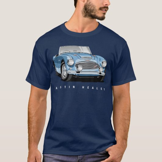 British Classic Sports Car Austin Healey friends T-shirt (Voorkant)