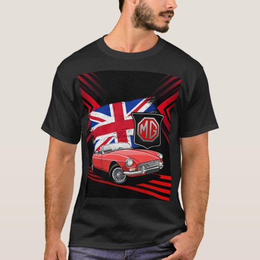 British Classic Sports Car - MG MGB Convertible T- T-shirt (Voorkant)
