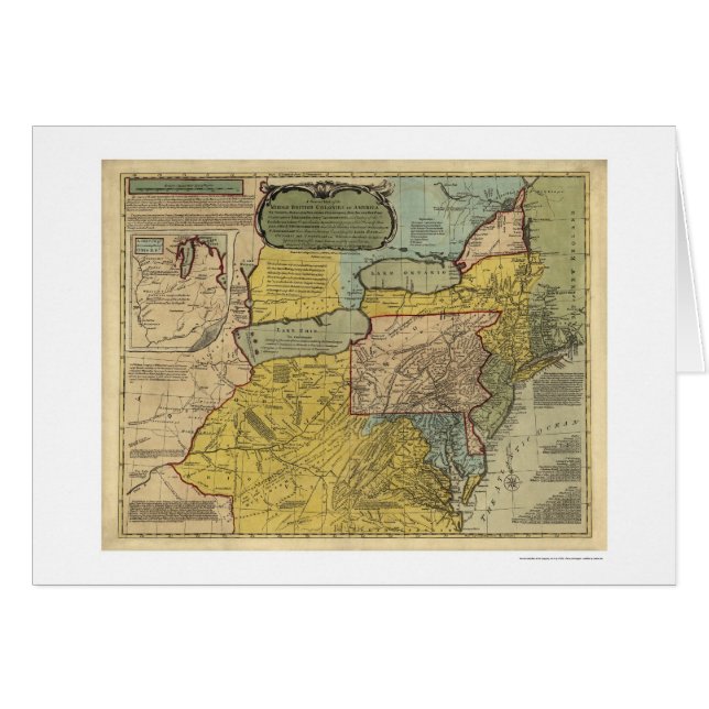 British Colonies America Map - 1771 (Voorkant Horizontaal)