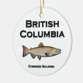 British Columbia - BC Chinook Salmon Keramisch Ornament (Links)