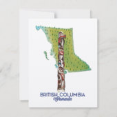 British Columbia Canada kaart poster. (Achterkant)