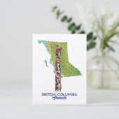 British Columbia Canada kaart poster. (Staand voorkant)