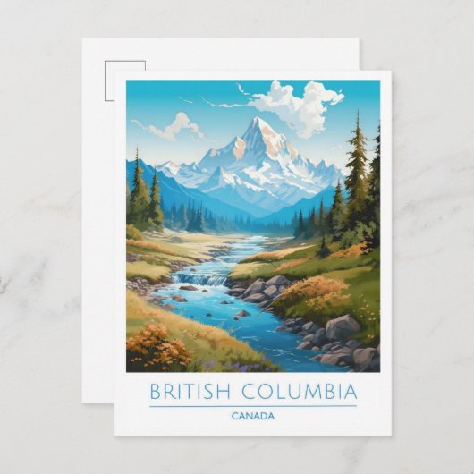 British Columbia Canada Vintage Travel Briefkaart (Voorkant / Achterkant)