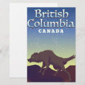 British Columbia Canada Wilde Wolf poster Briefpapier (Voorkant / Achterkant)