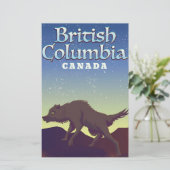 British Columbia Canada Wilde Wolf poster Briefpapier (Staand voorkant)