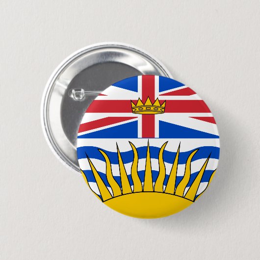 British Columbia Flag Ronde Button 5,7 Cm (Voorkant /achterkant)