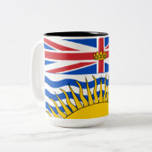 British Columbia Flag Tweekleurige Koffiemok (Voorkant links)
