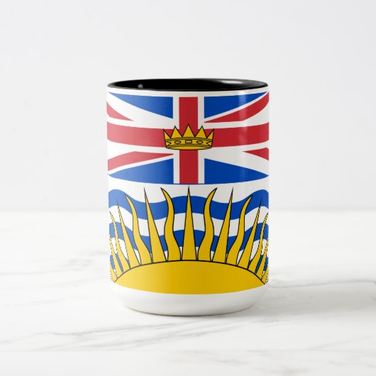 British Columbia Flag Tweekleurige Koffiemok (Center)