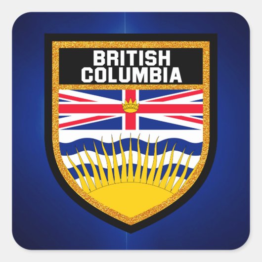 British Columbia Flag Vierkante Sticker (Voorkant)