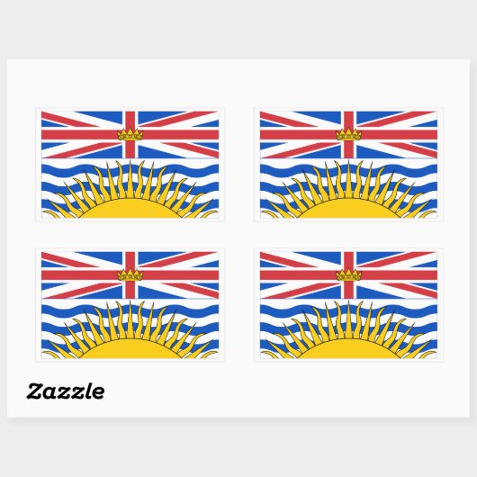 British Columbia Flags Graphic Rechthoekige Sticker (Vel)