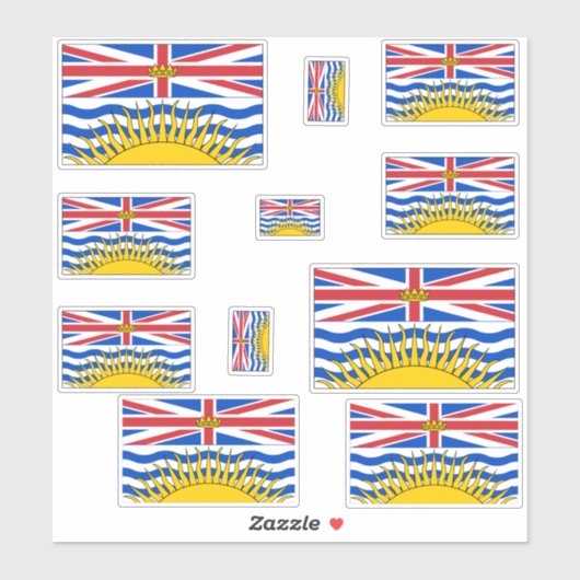 British Columbia Flags Graphic Sticker (Vel)