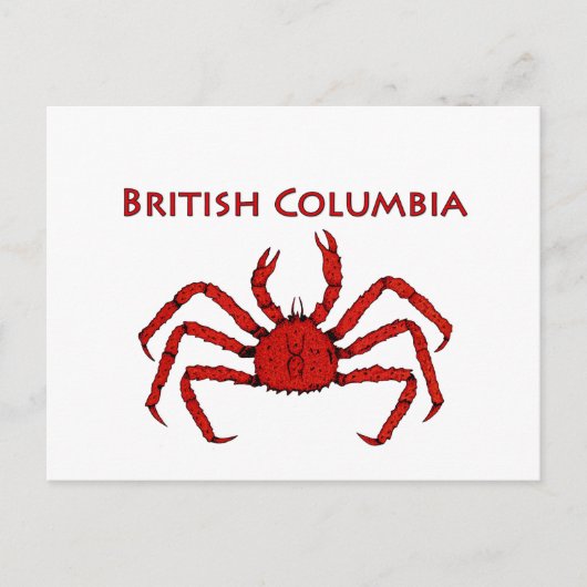 British Columbia King Crab Briefkaart (Voorkant)