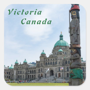 British Columbia Parliament - Victoria, Canada Vierkante Sticker
