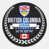 British Columbia Ronde Sticker (Voorkant)