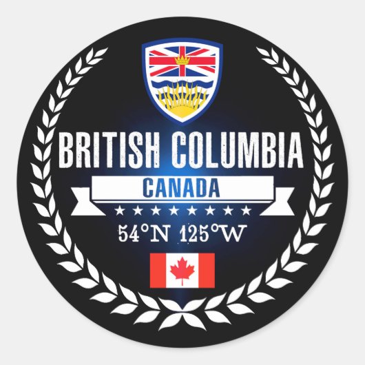 British Columbia Ronde Sticker (Voorkant)