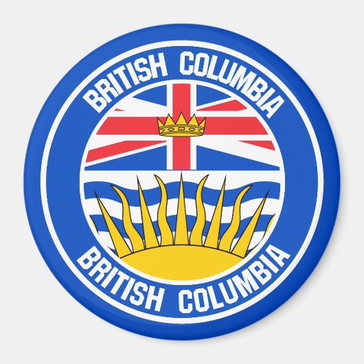 British Columbia Round Emblem Magneet (Voorkant)