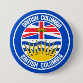 British Columbia Round Emblem Ronde Button 7,6 Cm (Voorkant)