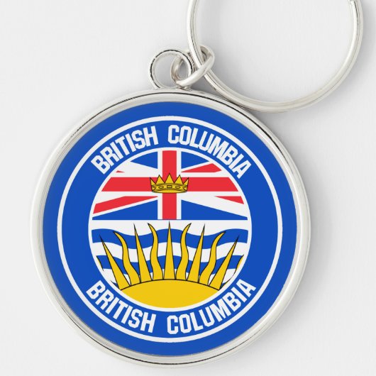 British Columbia Round Emblem Sleutelhanger (Voorkant)