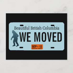 British Columbia Sasquatch License Bord Aankondigingskaart