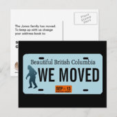 British Columbia Sasquatch License Bord Aankondigingskaart (Voorkant / Achterkant)