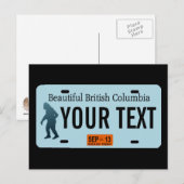 British Columbia Sasquatch License Bord Briefkaart (Voorkant / Achterkant)