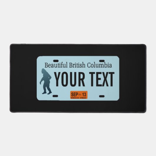 British Columbia Sasquatch License Bord Bureaumat (Voorkant)