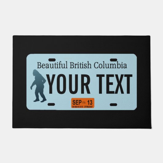 British Columbia Sasquatch License Bord Deurmat (Voorkant)