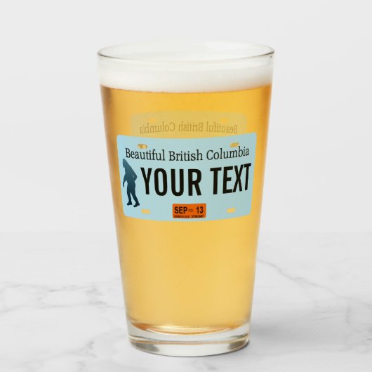 British Columbia Sasquatch License Bord Glas (Voorkant gevuld)