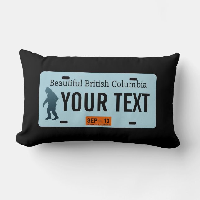 British Columbia Sasquatch License Bord Kussen (Voorkant)