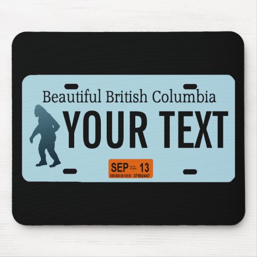 British Columbia Sasquatch License Bord Muismat (Voorkant)