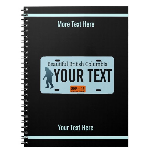 British Columbia Sasquatch License Bord Notitieboek (Voorkant)
