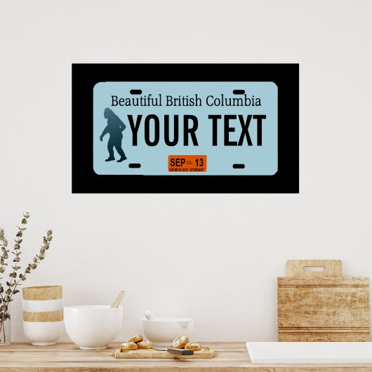 British Columbia Sasquatch License Bord Poster (Keuken)