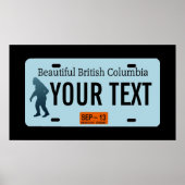 British Columbia Sasquatch License Bord Poster (Voorkant)