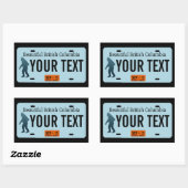 British Columbia Sasquatch License Bord Rechthoekige Sticker (Vel)