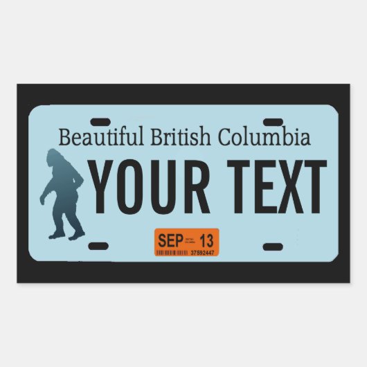 British Columbia Sasquatch License Bord Rechthoekige Sticker (Voorkant)
