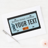 British Columbia Sasquatch License Bord Rechthoekige Sticker (Envelop)