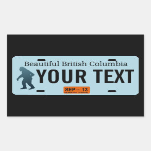 British Columbia Sasquatch License Bord Rechthoekige Sticker