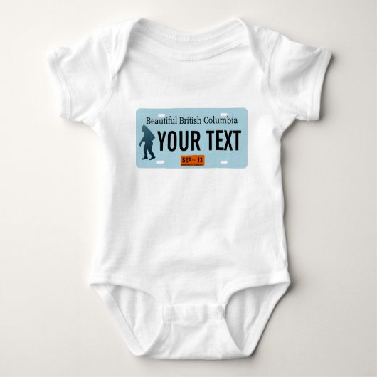 British Columbia Sasquatch License Bord Romper (Voorkant)