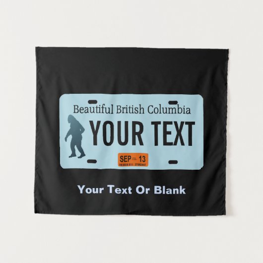 British Columbia Sasquatch License Bord Wandkleed (Voorkant (horizontaal))
