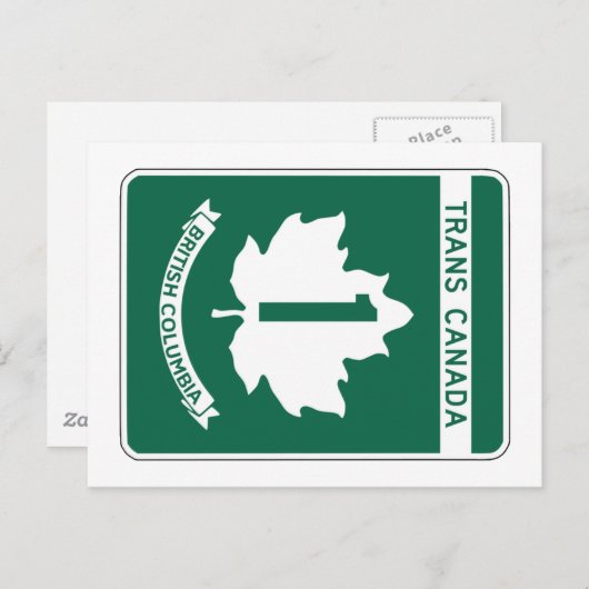 British Columbia, Trans-Canada Highway Sign Briefkaart (Voorkant / Achterkant)