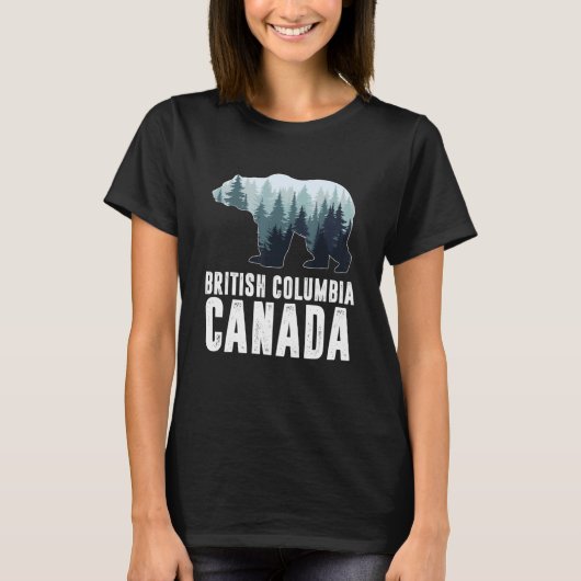British Columbia Vancouver Canada Bear Green Fores T-shirt (Voorkant)