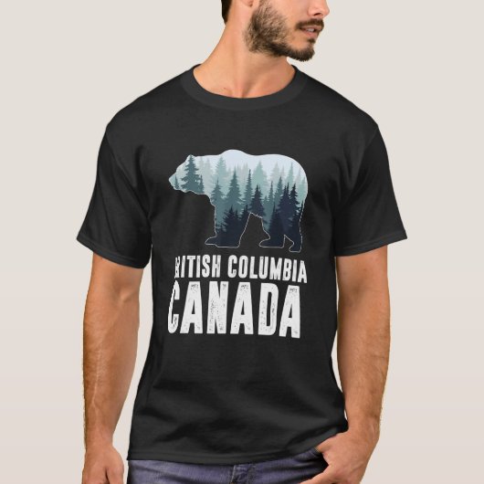 British Columbia Vancouver Canada Bear Green Fores T-shirt (Voorkant)