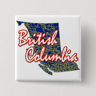 British Columbia Vierkante Button 5,1 Cm