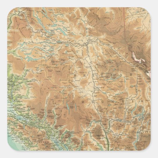 British Columbia Vierkante Sticker (Voorkant)