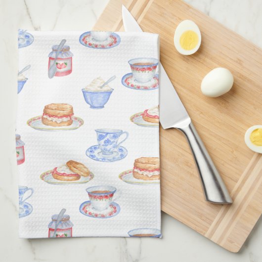 British Cream Tea Teatowel Theedoek (Quarter Fold)