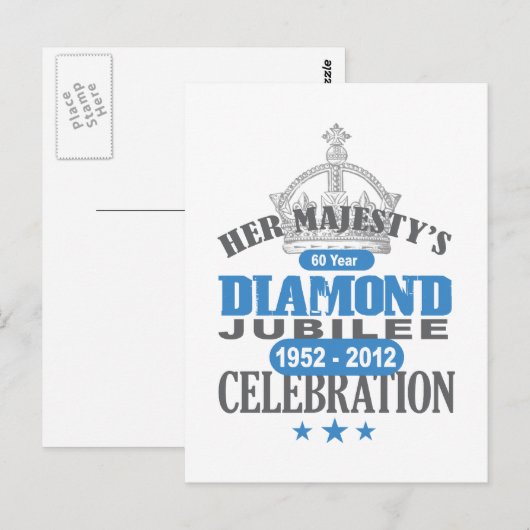 British Diamond Jubilee - Royal Souvenir Briefkaart (Voorkant / Achterkant)