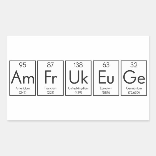 British Element Periodic Table Humor Rechthoekige Sticker (Voorkant)