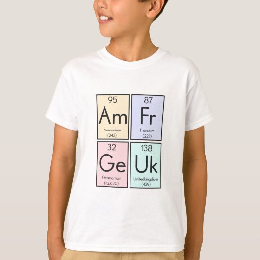 British Element Periodic Table Humor T-shirt (Voorkant)