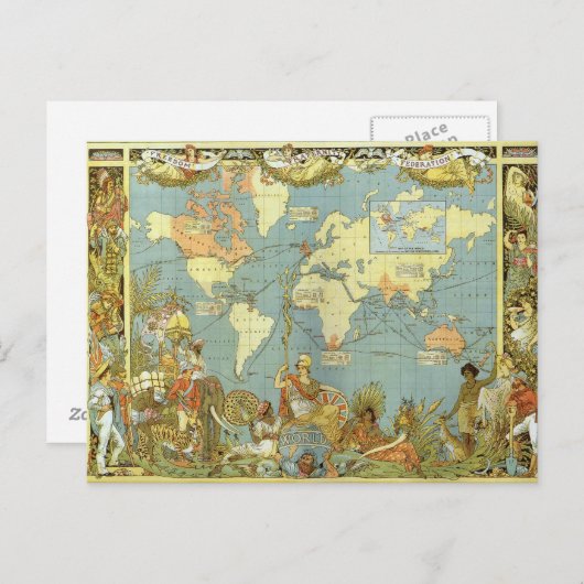 British Empire Map Briefkaart (Voorkant / Achterkant)